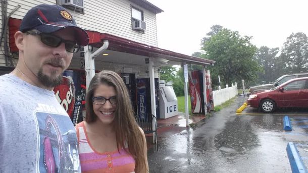 Several references are made in each book to this little store.  I was a bit surprised to see it still exists, but not so surprised that it rained when we got there.