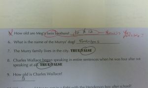 Wrinkle in Time quiz 